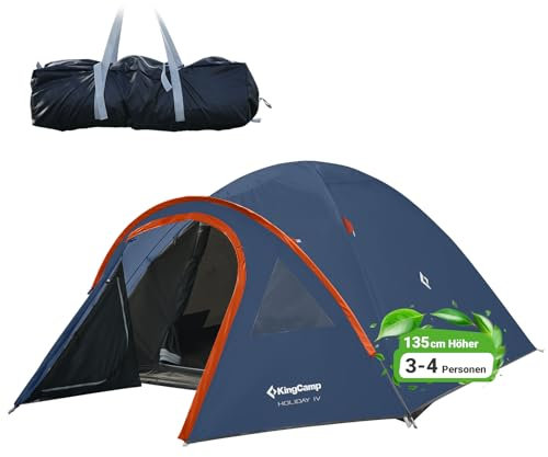 KingCamp Camping Zelt für 4 Personen Geräumig Trekkingzelt PU3000mm Wasserdichtes Kuppelzelt 4 Jahreszeiten Ultraleicht Zelte für Camping, Trekking und Outdoor-Aktivitäten
