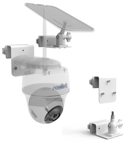 TIUIHU Dachrinnenhalterung für Reolink Argus PT 3MP,4MP/2K,5MP/2K,4K/8MP,Reolink Go PT Ultra,Verstellbares Aluminium Dachrinnenhalterungsset für Reolink Solar Überwachungskamera - Weiß