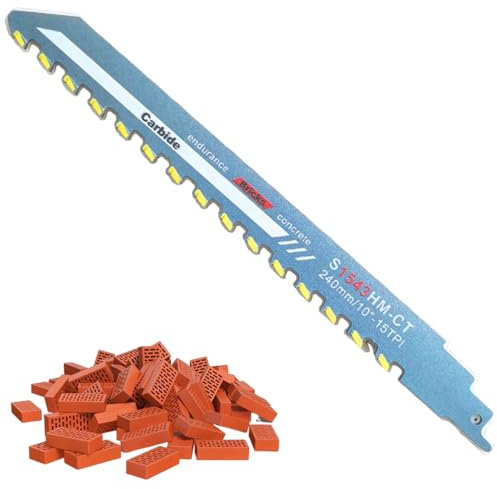 Reciprocating Saw Blades Masonry, HOVCEH 2 Pack 10 inch Universal Concrete Saw, Alloy Steel Multi Tool Masonry Blade for Steel Brick Cement Concrete Composite Panels