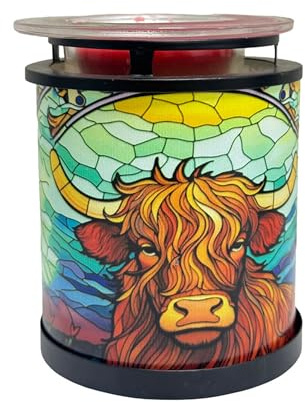 Cello Tealight Wax Warmer – Highland Cow Design Fragrance Candle Warmer Scented Oils Child & Pet Safe Aromatherapy Home Décor Gift for Her Aesthetic Room Birthday Present