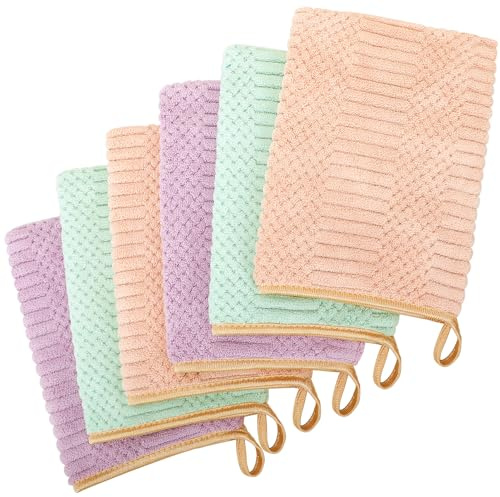 COZYMIRE Tvättlappar bomull tvätthandske set mjuk stark vattenabsorption 15 x 21 cm idealiska tvätthandskar frotté för ansikte perfekt handduk för torra fet och känslig hud – 004
