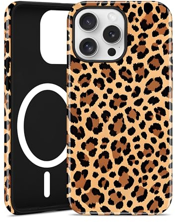 Aitipy Magnetic Cheetah Phone Case for iPhone 13 Pro Max, Compatible with MagSafe, Cute Aesthetic Brown Leopard Print Soft TPU and Hard PC Shockproof Protective Phone Cover for Women Girls