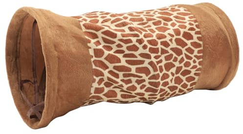 HOODANCOS Robuster Faltbarer Katzentunnel mit Hirschmuster Verschleißfestes Versteck und Schlafnest für Kleine Haustiere Wie Katzen Kaninchen Hamster Komfortables Rückzugsgebiet Praktische