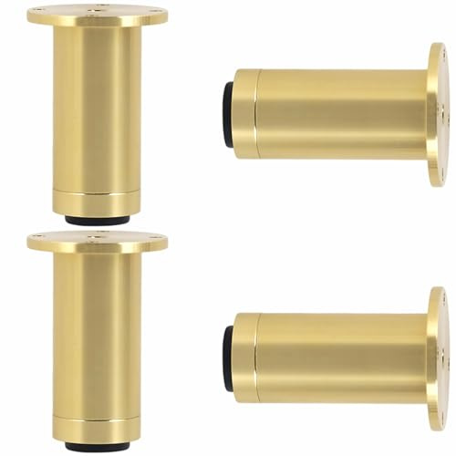 Sofa beine metall, 4 Stück Esstischbeine Verstellbar Gold Bettbeine Cabinet Legs Aluminiumlegierung | Eloxierte Oberfläche Küche Füße Höhe: 8-25cm Stoffsofafüße Couchesfüße Sessel Couchtisch 10cm/4