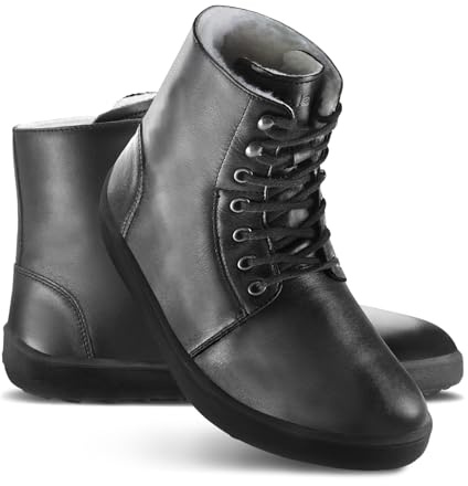 Be Lenka Winter 3.0 – Barfuss Schuhe | Damen Winterschuhe in Premium-Qualität | Winterstiefel - Merinowoll Gefüttert | Barfußschuhe | Stiefel, Boots, Winterboots | Wasserabweisende | Schwarz - 36