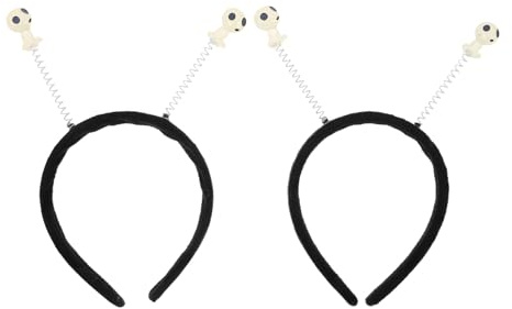Leuchtendes Halloween Stirnband aus Kunststoff, 2 Stück-pack Schwarz | Halloween Party, Cartoon Stirnband für Foto, Fröhliches Halloween Stirnband
