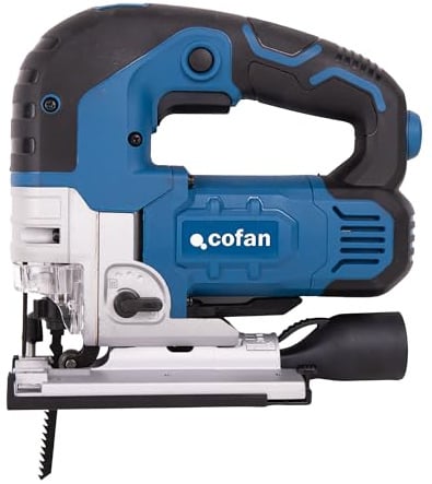 Cofan Scie sauteuse 750 W ; 6 vitesses ; coupe pendulaire 4 positions ; coupe à biseau ± 45 ° ; scie sauteuse avec laser ; câble de 2 mètres