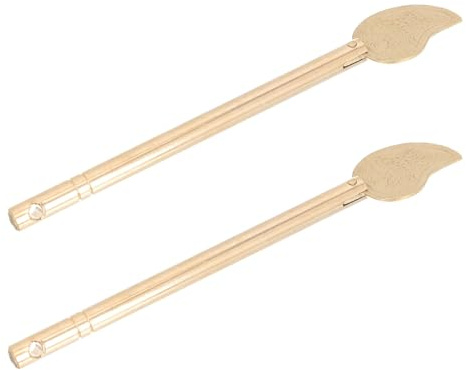 SOESFOUFU Goupille de Verrouillage Rétro 2 Pièces Forme Feuille en Bronze pour Serrure Meuble Chinois et Fermeture à Goupille Intérieure