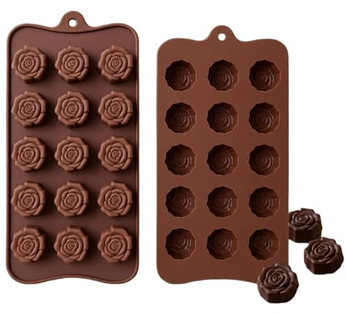 Rose Shape Silicone Mould – 3D Flower Mould for Chocolate Jelly Wax and Cake Decoration – Reusable Pink Baking Mould