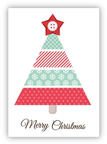 Unternehmen Weihnachtskarten Set (16Stk) Die Weihnachtskarte für Bastel Feen mit Weihnachtsbaum: Merry Christmas/Weihnachts und Neujahrsgrüße geschäftlich und privat für Firmen, Familie und Freunde