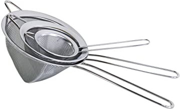 Pradel Excellence - Lot de 3 Passoires Chinois - Acier Inoxydable - Diamètres 8/12/16 cm - Mailles Fines - Poignées Confortables - Compatibles Lave-Vaisselle