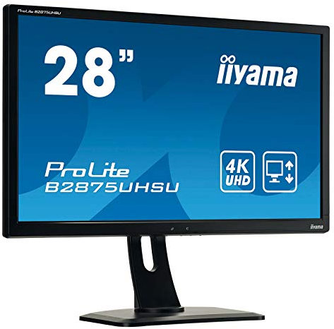 iiyama B2875UHSU-B1 28 Inch TN LCD (sRGB: 102 Percent,NTSC: 72 Percent),1ms,4K UHD 3840x2160,FreeSync ,300 cd/m² Brightness,1x HDMI,1 x DisplayPort,1 x VGA,1xDVI 3 x USB,2 x 2.5W Speakers,HA Stand
