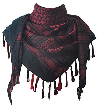 JONKUU® Halstücher PLO Schal°110x110 cm°Pali Palästinenser Arafat Tuch°100% Baumwolle - Viele Farben (Rot, Einheitsgröße)
