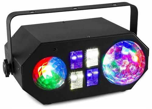 BeamZ LEDWAVE Discolicht Partylicht 5-in-1 LED DJ-Lichteffekt Musikgesteuert mit Fernbedienung, UV Schwarzlicht und Strobo, Jelly Ball, Water Wave, Lichtorgel, DJ Licht Komplett, Partybeleuchtung