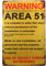 yunuo - Divertidas decoraciones vintage señales de advertencia Área 51 garaje cartel decoración de pared