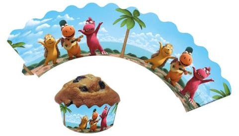 12 Cupcake Banderolen * DER KLEINE DRACHE KOKOSNUSS * für Kinderparty und Kindergeburtstag | Kinder Cup Cake Muffins Party Set