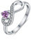 JO WISDOM Damen-Ring 925 Sterling Silber Infinity Unendlichkeit Ring Herz schliff 3A Zirkonia Februar Geburtsstein Amethyst Farbe,Schmuck für Frauen
