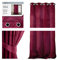 AmeliaHome Set Vorhang H 270 x B 140 cm mit Raffhalter 54 x 10 cm Velvet Optik Weinrot 1 St. Ösenschal Samt Halbverdunkelungsvorhang Fensterdekoration Dekoschal Dekorvorhang
