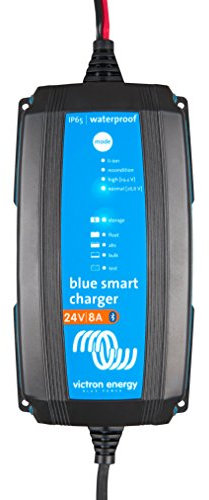 Victron Energy Blue Smart IP65 Smart Car Battery Charger 24V 8A, Trickle Charger for Car Battery and Desulfator for Motorcycle, ATV, RV, Lithium and Deep Cycle Batteries, UK