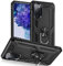 for Samsung S20 FE Case with Screen Protector, Silicone Shockproof Military Grade Protective Phone Cover with Ring Kickstand Case for - Samsung Galaxy S20 FE (Black)