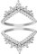Uloveido Damen 925 Silber Runde CZ Krone Trauring Guard Verlobungsring Enhancer 2pcs V Stapel Ringe Set (Größe 18.8)