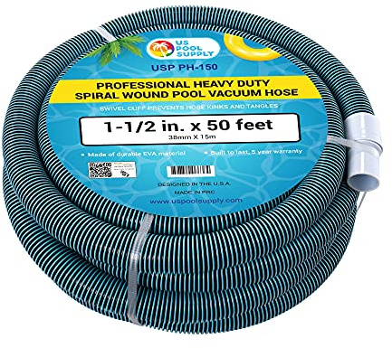 U.S. Pool Supply Professioneller, robuster Spiralschlauch, 3,8 cm x 15,1 m
