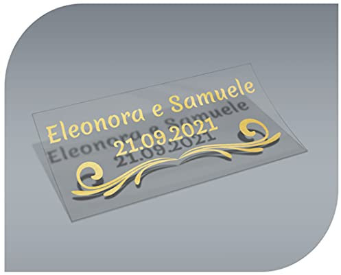 CrisPhy - Adesivi personalizzati per matrimonio, con nome e data, etichette adesive per inviti, matrimoni, battesimi, fidanzamenti, comunioni, compleanni, feste, vintage, timbri (modello 2)