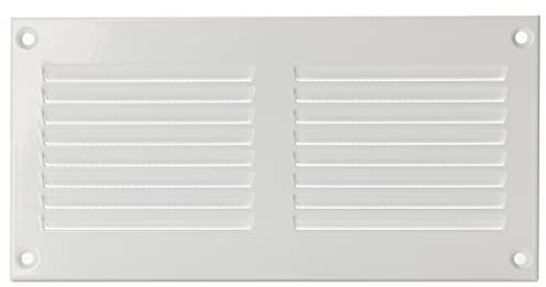 200x100mm Metalica Rejilla de Ventilación con Mosquitera - Blanco