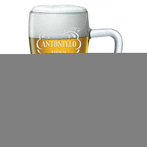 fashwork Vetro Boccale da Birra Personalizzato 38 cl inciso con Nome Frasi Anno Anni Compleanno Idea Regalo Personalizzabile papà Nonno Zio Padrino Natale SanValentino