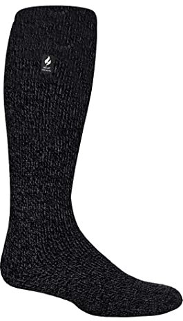 HEAT HOLDERS - Mens & Womens Knee High Thermal Socks | Extra Thick Warm Socks with Fluffy Insulated Inner for Winter | Ideal Socks for Outdoor Boots (6-11, Charcoal)