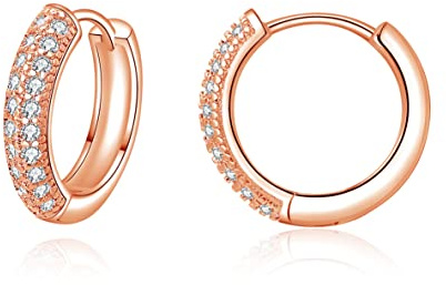 Cangall Petites Créoles Femme Argent Sterling 925, 3 Paires de Boucles d’oreilles Créoles avec Zircon Cubique 5A pour Femme Homme Unisexe, Huggies Cartilage Hypoallergénique, Diamètre 10, 12, 14mm