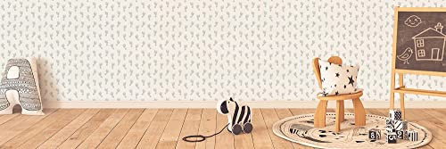TADESSI Tapete Kinderzimmer M1-No.145 Vliestapete Silber Weiß Fußabdruck Jungenzimmer Mädchenzimmer