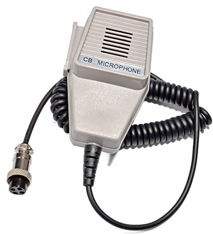 UAYESOK CB Radio Spearker Mic Noise Cancelling 4 pin microfono manuale per Cobra Uniden Galaxy Midland Auto Mobile CB Radio Walkie Talkie Transceiver CB Microfono di ricambio (grigio)