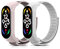 SeNool Cinturino Compatibile con Xiaomi Smart Band 7, [2 Pezzi] [Nylon Ricambio Bracciale] [Leggero, Resistente], Band per Xiaomi Mi Band 7/Mi Band 6/Mi Band 5 - Bianco + Rosa