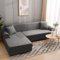 HEYOMART Sofabezug Ecksofa L Form Stretch Sofa Überzug Universal Couchbezug Für 1/2/3/4 Sitzer - 4 Sitzer, Grau (L Form Ecksofa Erfordert Zwei)