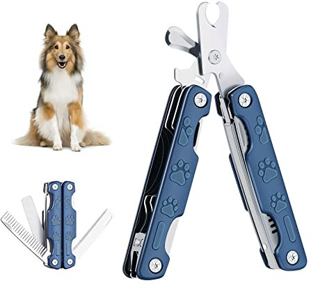 Vinabo Coupe Ongles Chien, 4 en 1 Coupe Griffes Chien avec Lime à Ongles, Ciseau Ongles Chien Professionnel avec Cran de Sécurité, Chien Toilettage Coupe Ongles pour Grands Moyens et Petits Chiens