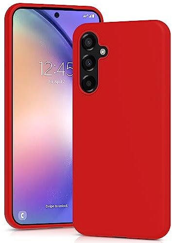 YATWIN Silicone Case for Samsung Galaxy A54 5G, Soft-Touch, Shockproof, DustProof, Antiskid Full Body Armour Phone Cover for Samsung Galaxy A54 5G - Red