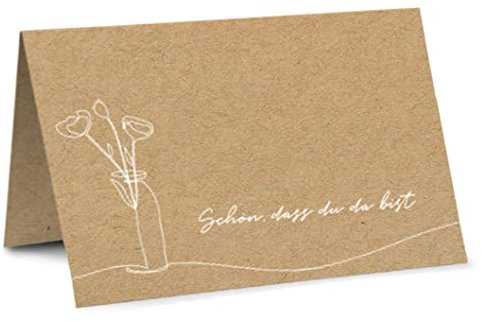 Partycards 50 Stück Tischkarten Geburtstag, Platzkarten Hochzeit Namenskarten zum beschriften Tischdeko Hochzeit Kommunion Konfirmation Taufe Hochzeitsdeko Tisch Namensschild Willkommensschild