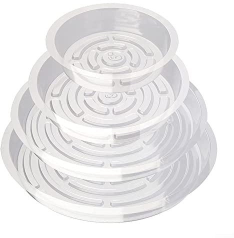 SPORTARC Lot de 10 soucoupes transparentes en plastique épais pour pot de fleurs d'intérieur et d'extérieur - 15,2 cm