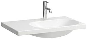 LAUFEN Lua Waschtisch, 1 Hahnloch, ohne Überlauf, 750x460mm, Ablage links, H8170854001111, Farbe: Weiß mit LCC