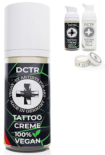NEU| Tattoo Creme &. Salbe | Optimierte Heilung + besseres Endergebnis | Pflegecreme für frisch gestochene Tattoos | Balm & Pflege Set | DCTR TATTOO (50ml, TATTOO-CREME)