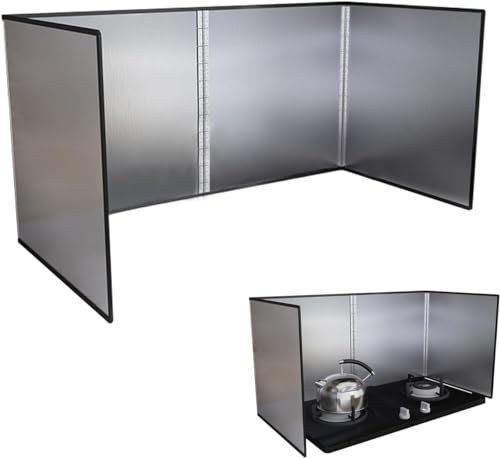 WINARA Spritzschutz Herd Faltbar Tragbarer Spritzschutz, Spritzschutz Für Küchenherd, Displayschutzfolie Aus Edelstahl, Faltbare Spritzschutzplatte (50 * 50cm)