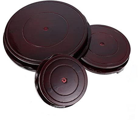 Warmhm 3st Untergestell Für Blumentöpfe Aus Basis Runder Ausstellungssockel Blumentopf-tabletts Statue Holzsockel Kuchenständer Aus Hölzern Rotieren Lagerregal Led