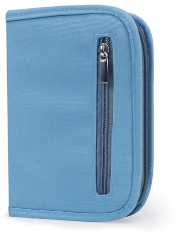 Yommie Federmäppchen Federtasche Canvas Federmappe Jungen Mit Reißverschluss Schulmäppchen Mädchen Federschachtel Schlamppermäppchen Teenager Stifteetui Mäppchen Schule Hellblau