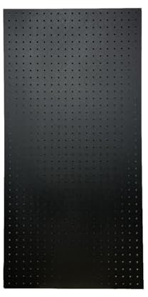 Black Wall Mounted MDF Peg Board - Size - 1000mm x 500mm - 6mm Holes - Great as Tool Organiser - To be used with Wooden Dowels 6mm not included with item