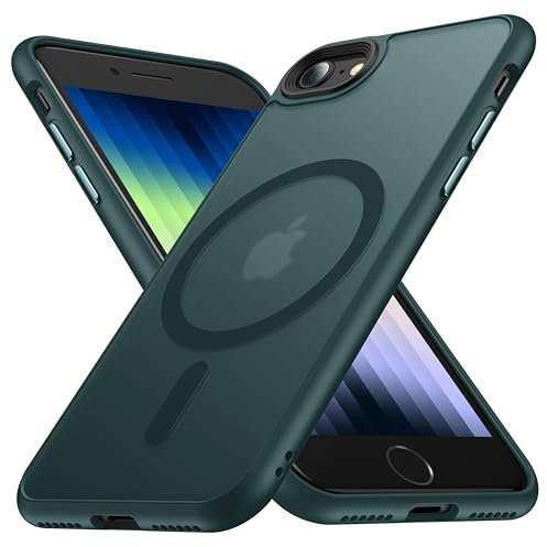 [NO.1 Magnet] for iPhone SE 2022/SE 2020/8 Case with MagSafe [Translucent Matte] [Anti-Fingerprint] [Military Shockproof] Thin Hard Case with Silicone for iPhone SE 2nd/3rd Generation Case, Electric
