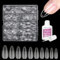 Short Almond Nail Tips, Venares 500Pcs 10 Size Acrylic Nail Tips for Gel Extensions, Full Cover Soft Gel Tips for Acrylic Extensions