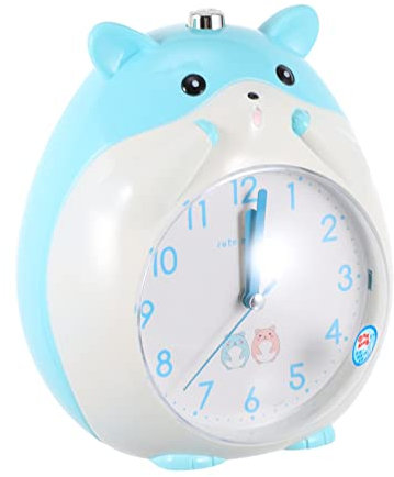 TOPPERFUN Hamster Kinderwecker Blau mit Nachtlicht, Leises Design