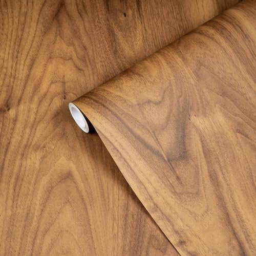 Abyssaly Vinilo Adhesivo Muebles Madera, Papel Adhesivo para Muebles Vintage, Papel Pintado Autoadhesivo para Marron Claro Decorativo Cocina Encimera Baño Ventana 30cmX200cm