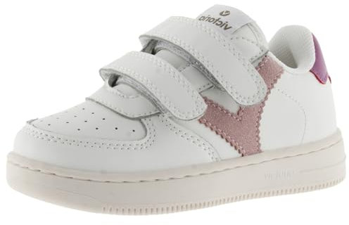 Victoria Basket Basse Unisexe Tiempo Effet Cuir & Pièces en Contraste & Scratch 1124104 pour Enfants Rosa 27